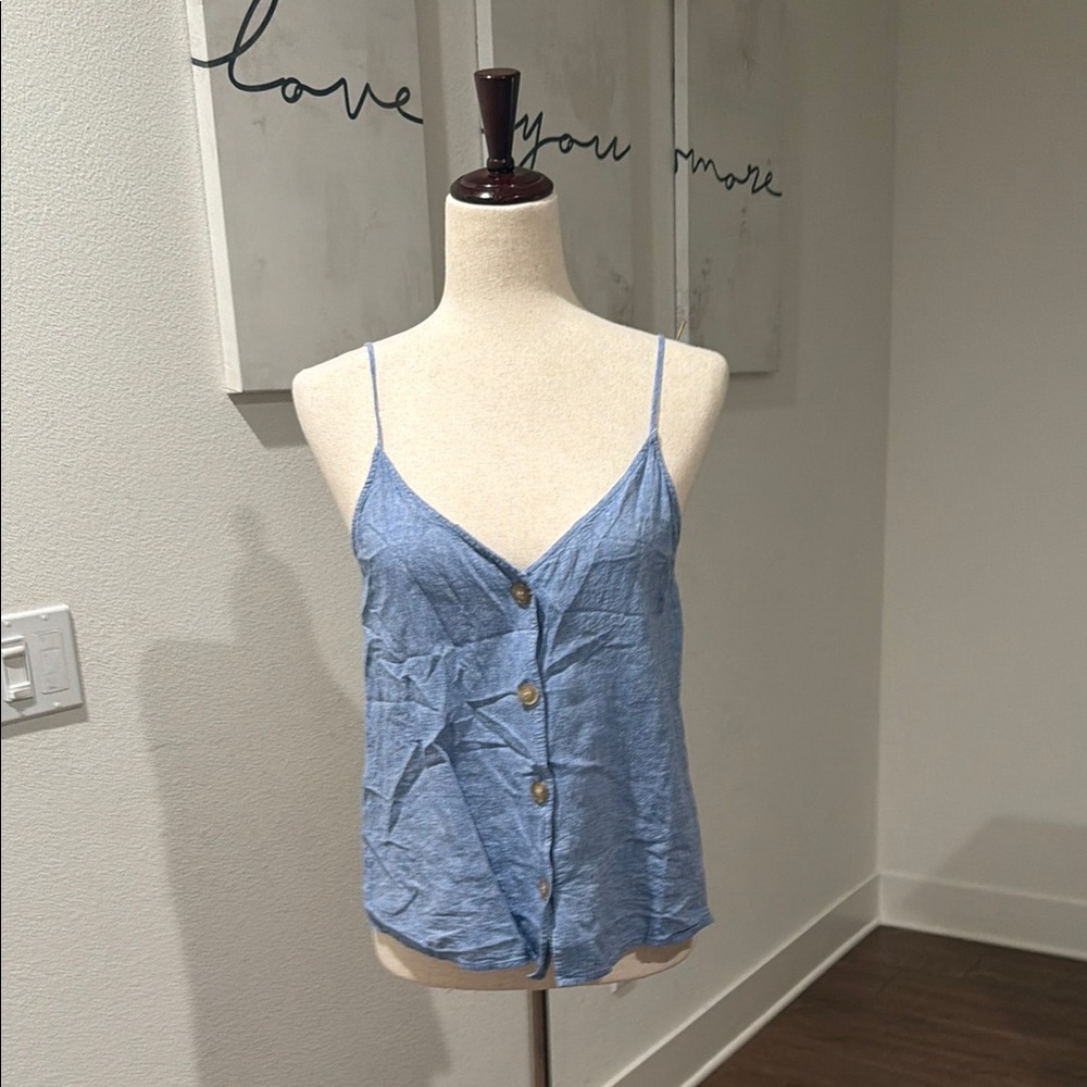 bp Light Blue Button-Front Spaghetti Strap Cami